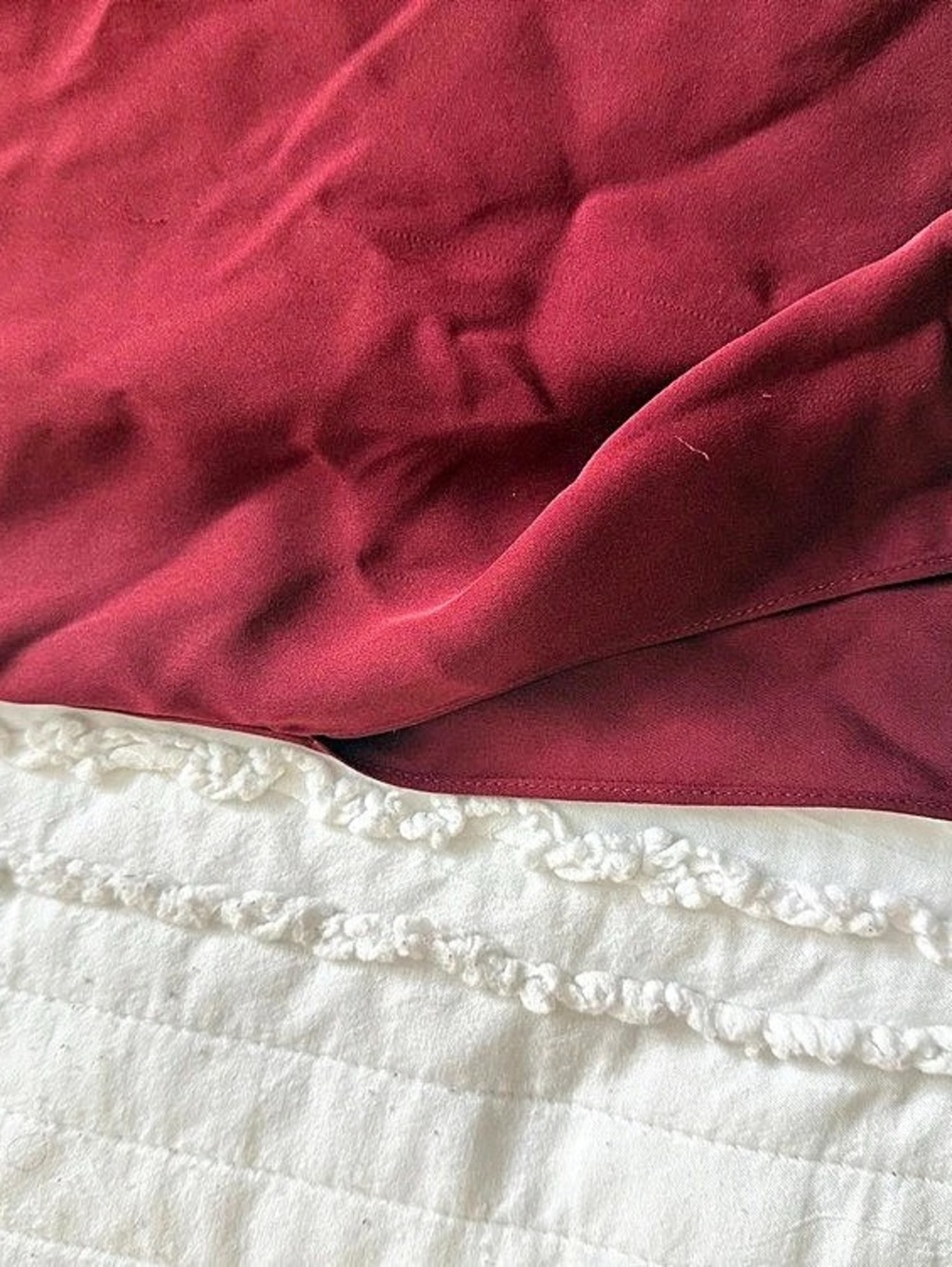 Theory Smocked Red off the shoulder 100% silk - Picture 8 of 8
